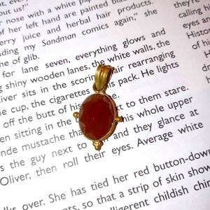 Faceted sterling and carnelian pendant